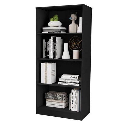 Multiuso / Livreiro Ja com Prateleiras para a Organização da Sua Casa Cor Preto Jm