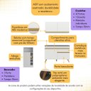 Ver imagem 2 de Cozinha Compacta com Bancada Americana 1 Porta Veneza Multimóveis Mp2207 Branco/dourado
