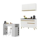 Ver imagem 1 de Cozinha Compacta com Bancada Americana 1 Porta Veneza Multimóveis Mp2207 Branco/dourado