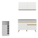 Ver imagem 6 de Cozinha Compacta com Bancada Americana 1 Porta Veneza Multimóveis Mp2207 Branco/dourado