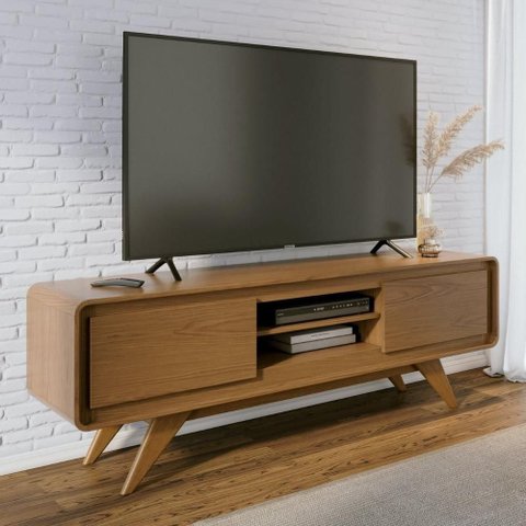 Rack TV 65 pol 180cm Orgânico 2 Portas Cecy Nature Z56 - Mpozenato