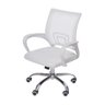 Cadeira Giratória Baixa Office Tok Branca Base Rodízio Cromado - 1