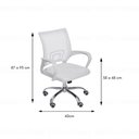 Ver imagem 5 de Cadeira Giratória Baixa Office Tok Branca Base Rodízio Cromado