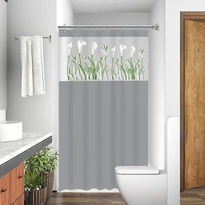 Cortina de Box Visor Copo de Leite:cinza