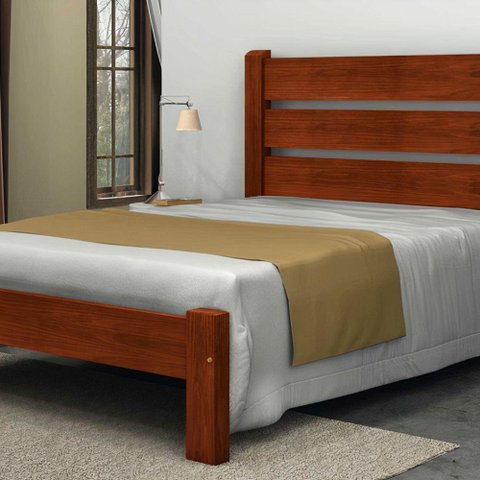 Cama Queen Size Berlim de Madeira Maciça Angelim Mel