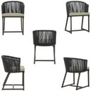 Ver imagem 2 de 5 Cadeiras de Jantar Noronha Marrom Corda Náutica E7 Trama Preto