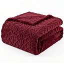 Ver imagem 1 de Manta Queen Sherpa Dupla Face 240g/m² Jacquard Alto Relevo Aveludada Quente e Macia Marsala - 100% P