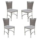 Ver imagem 1 de 4 Cadeiras em Alumínio e Fibra Sintética Jk Cozinha Edícula Marmore e Nautico Branco