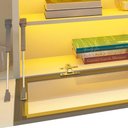 Ver mais imagens de Painel para TV até 85 Polegadas Luminare 3 Portas com Vidro Reflecta e LED 100% MDF Off White - Geli