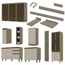 Ver imagem 3 de Cozinha Completa 8 Peças Connect Duna/cristal com Cristaleira e Rodapé - Móveis Henn