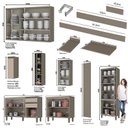Ver imagem 4 de Cozinha Completa 8 Peças Connect Duna/cristal com Cristaleira e Rodapé - Móveis Henn