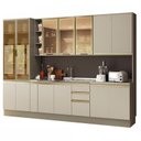 Ver imagem 1 de Cozinha Completa 8 Peças Connect Duna/cristal com Cristaleira e Rodapé - Móveis Henn