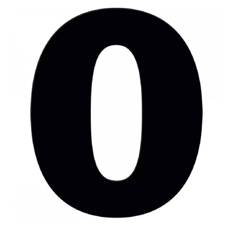 Número 0 em Acm Preto 125mm - 600-0 - Numeral