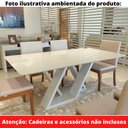 Ver imagem 4 de Mesa de Jantar Livia Flora 200 cm Retangular Borda Arredondada Madeira Vidro Colado Laca Branco
