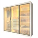 Ver imagem 3 de Guarda-Roupa Casal 3 Portas Reflecta com LED 100% MDF Royale Branco