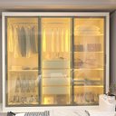 Ver mais imagens de Guarda-Roupa Casal 3 Portas Reflecta com LED 100% MDF Royale Branco