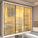 Ver imagem 1 de Guarda-Roupa Casal 3 Portas Reflecta com LED 100% MDF Royale Branco