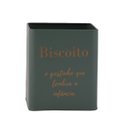 Ver imagem 3 de Porta Biscoitos de Aço Inoxidável com Tampa Estilo Retrô - Verde Oliva - 14x16cm