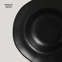 Prato de Sobremesa/entrada Geo Carbon Matte 250ml 19cm Porto Brasil Preto - 5