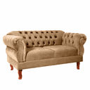 Ver imagem 2 de Namoradeira Chesterfield Elisabeth 2 Lugares Via Encanto Veludo Palha