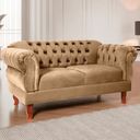Ver imagem 1 de Namoradeira Chesterfield Elisabeth 2 Lugares Via Encanto Veludo Palha