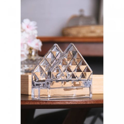 Porta Guardanapo de Cristal Diamond Lyor 12,5cm x 4cm x 9,5cm
