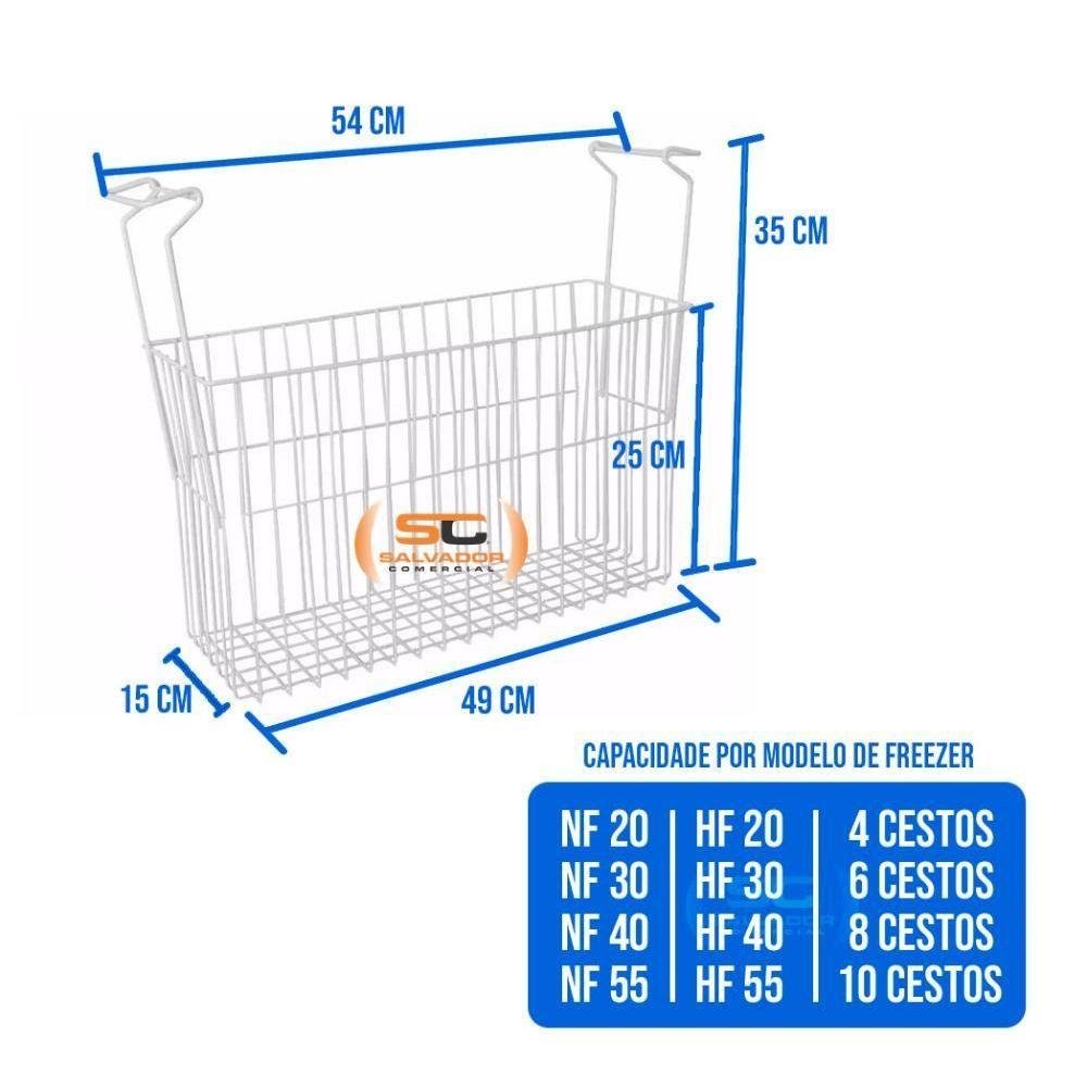 Kit - Freezer Horizontal Tampa de Vidro 144 Litros Nf20 - Metalfrio 220v + 4 Cestos Nextgen Branco - 3