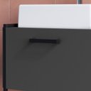 Ver imagem 6 de Gabinete Suspenso Banheiro 50 cm Com Cuba Preto Grafite P1009 PP