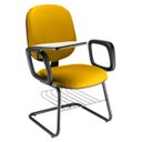 Ver imagem 1 de Cadeira Universitária com Prancheta para Escolas Linha Uno Amarelo