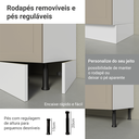Ver imagem 2 de Paneleiro 60 cm 3 Portas Branco/Crema Vik Madesa