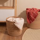 Ver imagem 5 de Cesto Organizador Redondo com Alças 25cm de Palha Seagrass e Corda - Oikos