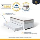 Ver mais imagens de Cama Box com Colchão de Molas Ensacadas Pillow Top Neve + Auxiliar de Espuma Unique Solteiro 88cm