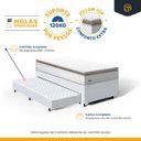 Ver imagem 5 de Cama Box com Colchão de Molas Ensacadas Pillow Top Neve + Auxiliar de Espuma Unique Solteiro 88cm