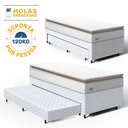 Ver imagem 3 de Cama Box com Colchão de Molas Ensacadas Pillow Top Neve + Auxiliar de Espuma Unique Solteiro 88cm