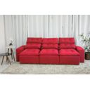 Ver imagem 4 de Sofá Retrátil e Reclinável com 2,50m de Largura em Tecido Suede:vermelho