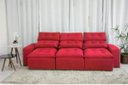 Ver imagem 4 de Sofá Retrátil e Reclinável com 2,50m de Largura em Tecido Suede:vermelho