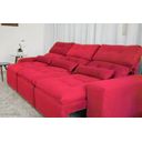 Ver imagem 5 de Sofá Retrátil e Reclinável com 2,50m de Largura em Tecido Suede:vermelho
