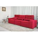 Ver imagem 2 de Sofá Retrátil e Reclinável com 2,50m de Largura em Tecido Suede:vermelho