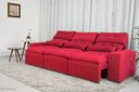 Ver imagem 1 de Sofá Retrátil e Reclinável com 2,50m de Largura em Tecido Suede:vermelho
