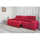 Ver imagem 3 de Sofá Retrátil e Reclinável com 2,50m de Largura em Tecido Suede:vermelho