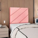 Ver imagem 2 de Cabeceira Solteiro 100 Cm com Frame Cristal Suede Rosa Artte