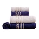 Ver imagem 1 de Kit de Toalhas de Banho 5 Peças 420g/m² Marinho/fendi Romance Sonhare Prata