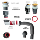 Ver mais imagens de Cuba Banheiro Redonda Escovada Aço Inox 304 Válvula Click