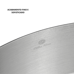 Cuba Banheiro Redonda Escovada Aço Inox 304 Válvula Click - 6
