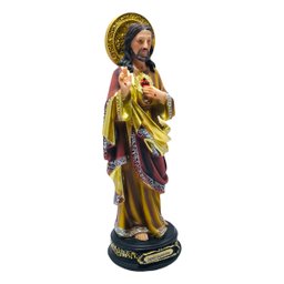 Imagem Sagrado Coração de Jesus Dourado Elegance Resina 30 Cm - 5