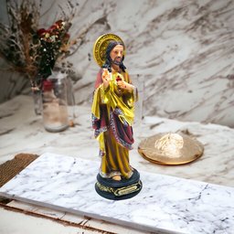 Imagem Sagrado Coração de Jesus Dourado Elegance Resina 30 Cm - 2