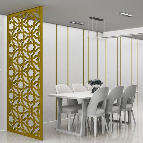 Painel Vazado Divisória Mdf Istambul Crú - 1,20x2,60m