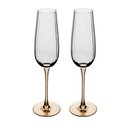 Ver imagem 1 de Conjunto 2 Taças de Champanhe de Vidro com Haste Âmbar Classic 230ml - Wolff