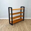 Ver mais imagens de Aparador Linea Ample 4 Prateleiras Madeira 100cm Carvalho e Preto
