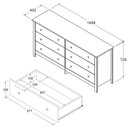 Ver imagem 4 de Comoda para Quarto 6 Gavetas 146 Cm Dm221 Diamond Dtall